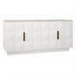 Hampshire 4-Door Buffet in White Oak with Travertine Top - Chocolate Wood