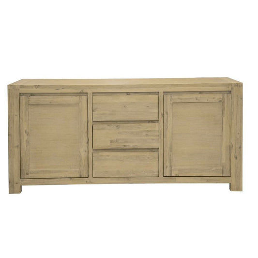 RIPLEY SOLID ACACIA TIMBER 2-DOOR 3-DRAWER BUFFET SIDEBOARD BRUSHED SMOKE - MyChocolateWood