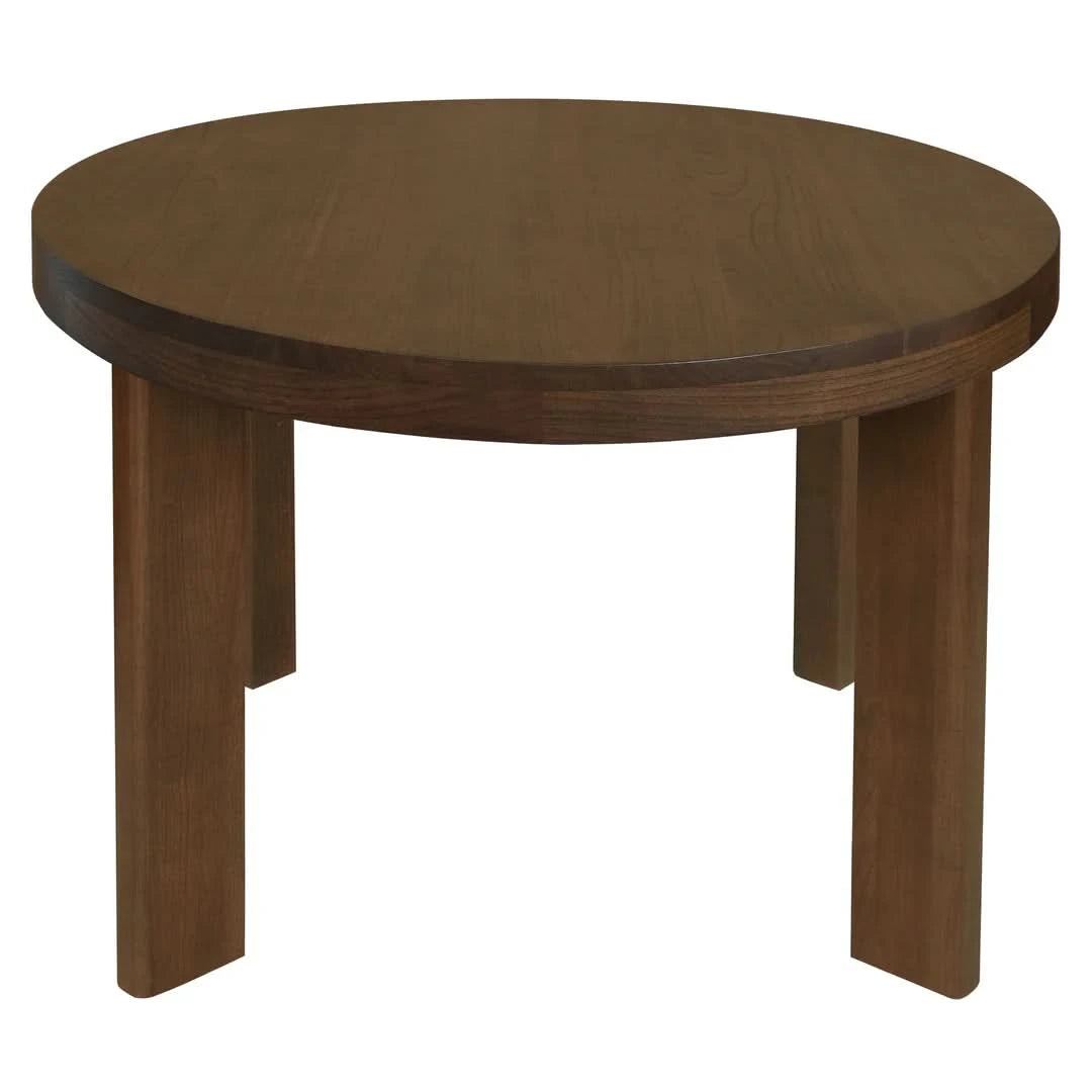 APOLLO SOLID MINDI WOOD ROUND DINING TABLE WALNUT - MyChocolateWood