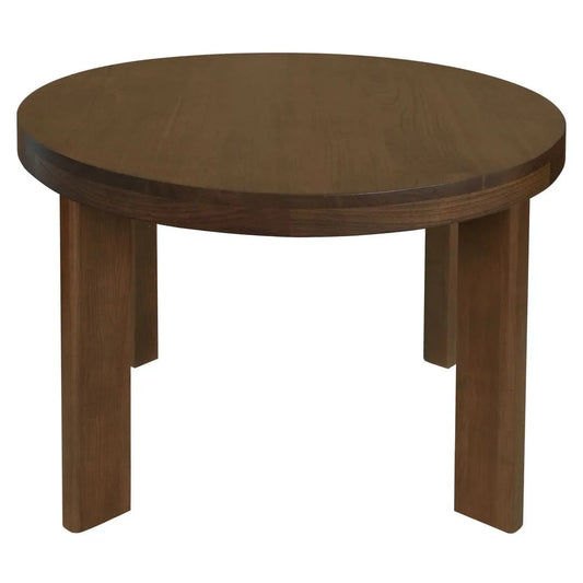 APOLLO SOLID MINDI WOOD ROUND DINING TABLE WALNUT - MyChocolateWood