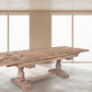 HARLOW PARQUET RECLAIMED ELM DOUBLE EXTENSION DINING TABLE WITH PEDESTAL BASE 210/260/310CM NATURAL ELM - MyChocolateWood