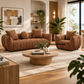 Greer Fabric 3-Seater Sofa Cinnamon