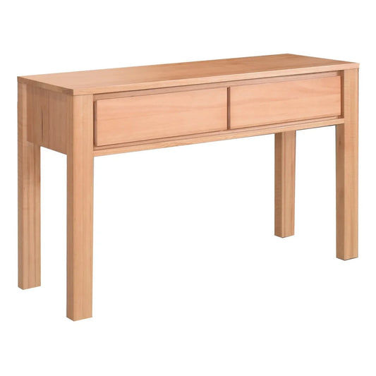 ZAFRAN MESSMATE TIMBER 2-DRAWER CONSOLE TABLE/HALL TABLE - NATURAL 120CM