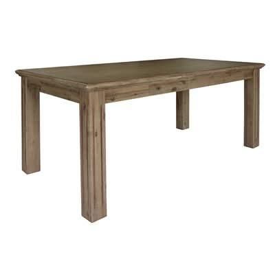 Devonshire Acacia Timber Dining Table in Brushed Khaki, 210cm - Chocolate Wood