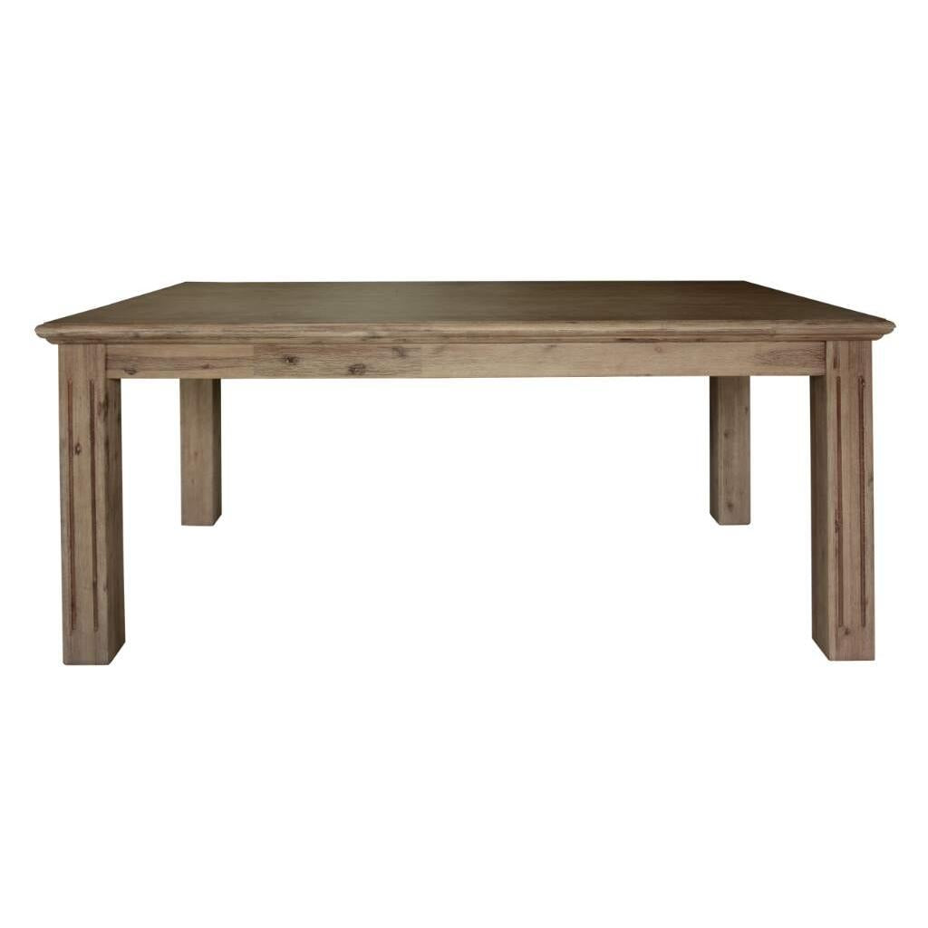 DEVONSHIRE ACACIA TIMBER DINING TABLE  210CM BRUSHED KHAKI - MyChocolateWood