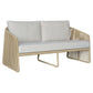 DORVEN WICKER & STEEL 2-SEATER OUTDOOR SOFA NATURAL/CREAM