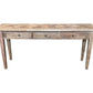 CASA RECYCLED ELM RUSTIC 3-DRAWER CONSOLE/HALL TABLE PARQUETRY TOP  180CM - MyChocolateWood