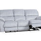 MERCOURI FABRIC 3-SEATER WITH 2 ELECTRIC RECLINERS / SOFA - STEEL COLOUR