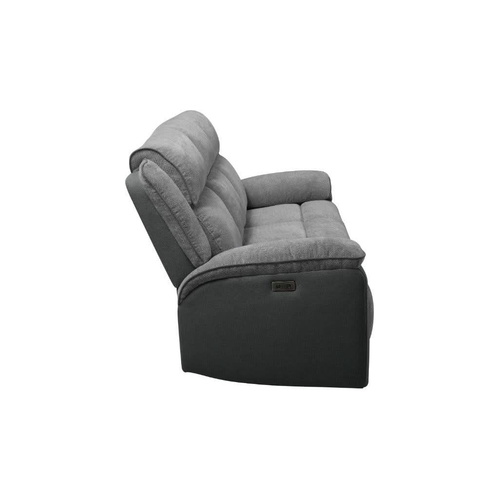 COLVOS 3-SEATER ELECTRIC RECLINER SOFA GRAPHITE COLOUR - MyChocolateWood