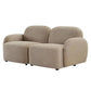 LORELEI 2-SEATER MODULAR CHENILLE SOFA TAUPE COLOUR - MyChocolateWood