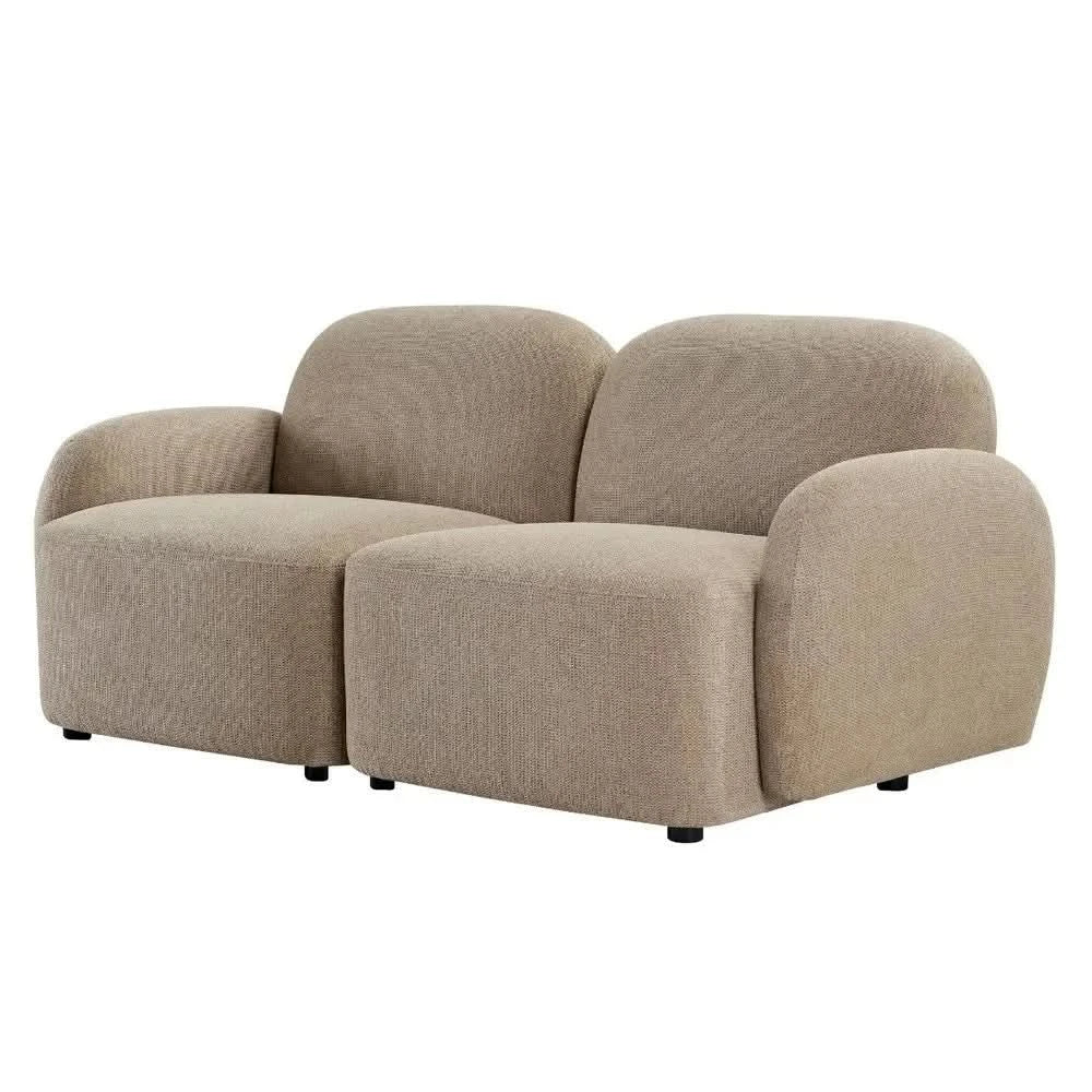 LORELEI 2-SEATER MODULAR CHENILLE SOFA TAUPE COLOUR - MyChocolateWood