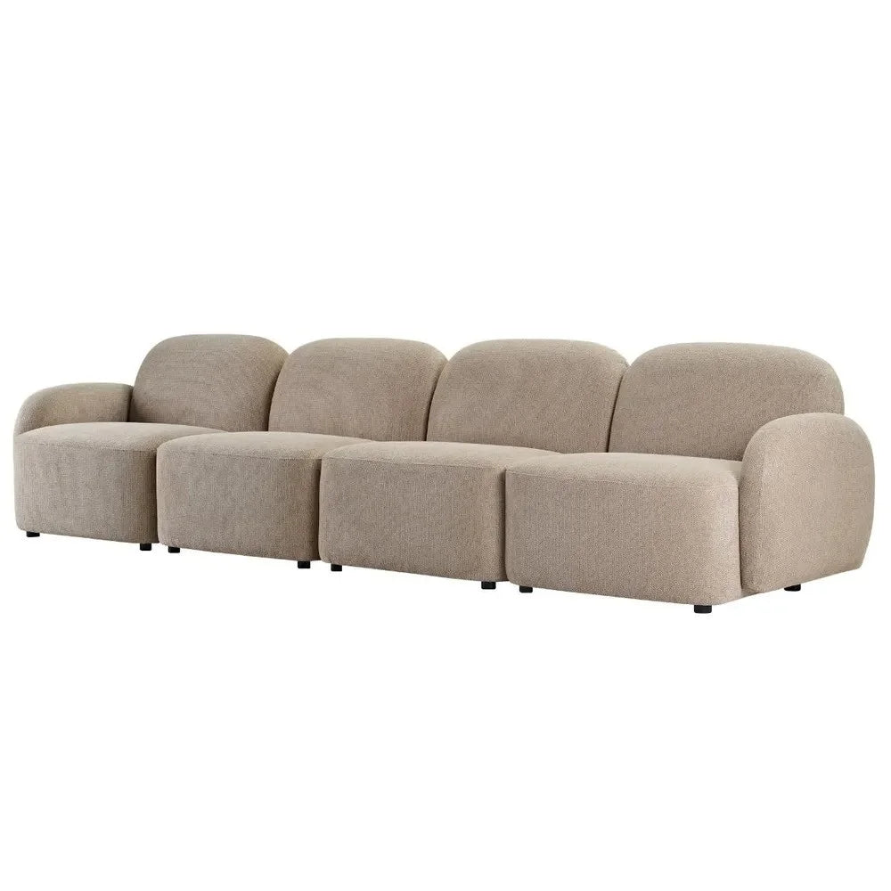 LORELEI  4-SEATER MODULAR SOFA CHENILLE - TAUPE COLOUR - MyChocolateWood