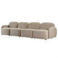 Lorelei 4-Seater Modular Chenille Sofa in Taupe - Chocolate Wood