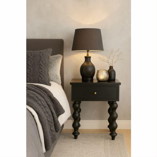 CAROLYN MINDI WOOD 1-DRAWER BEDSIDE TABLE WHITE - MyChocolateWood