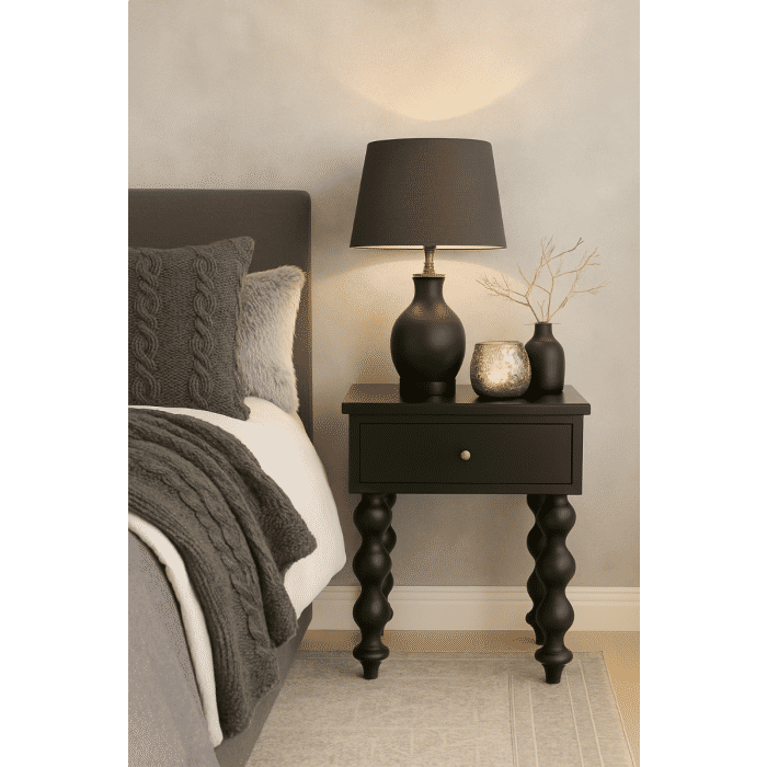 CAROLYN MINDI WOOD 1-DRAWER BEDSIDE TABLE WHITE - MyChocolateWood