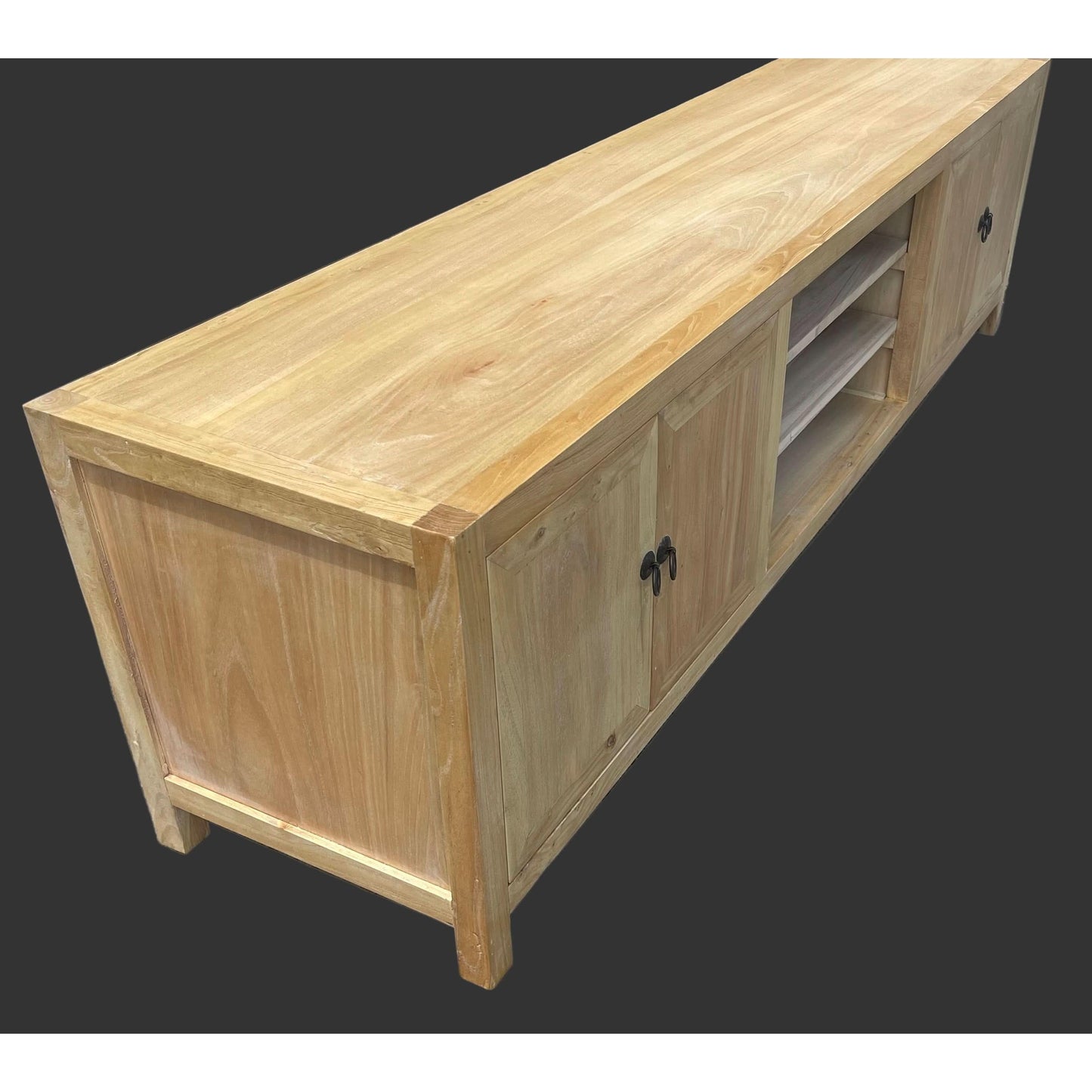 BORDEAUX SOLID ELM WOOD TV UNIT 200CM - MyChocolateWood