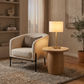 Montilla Ash Veneer Base/ Marble Look Ceramic Lamp Table/Side Table
