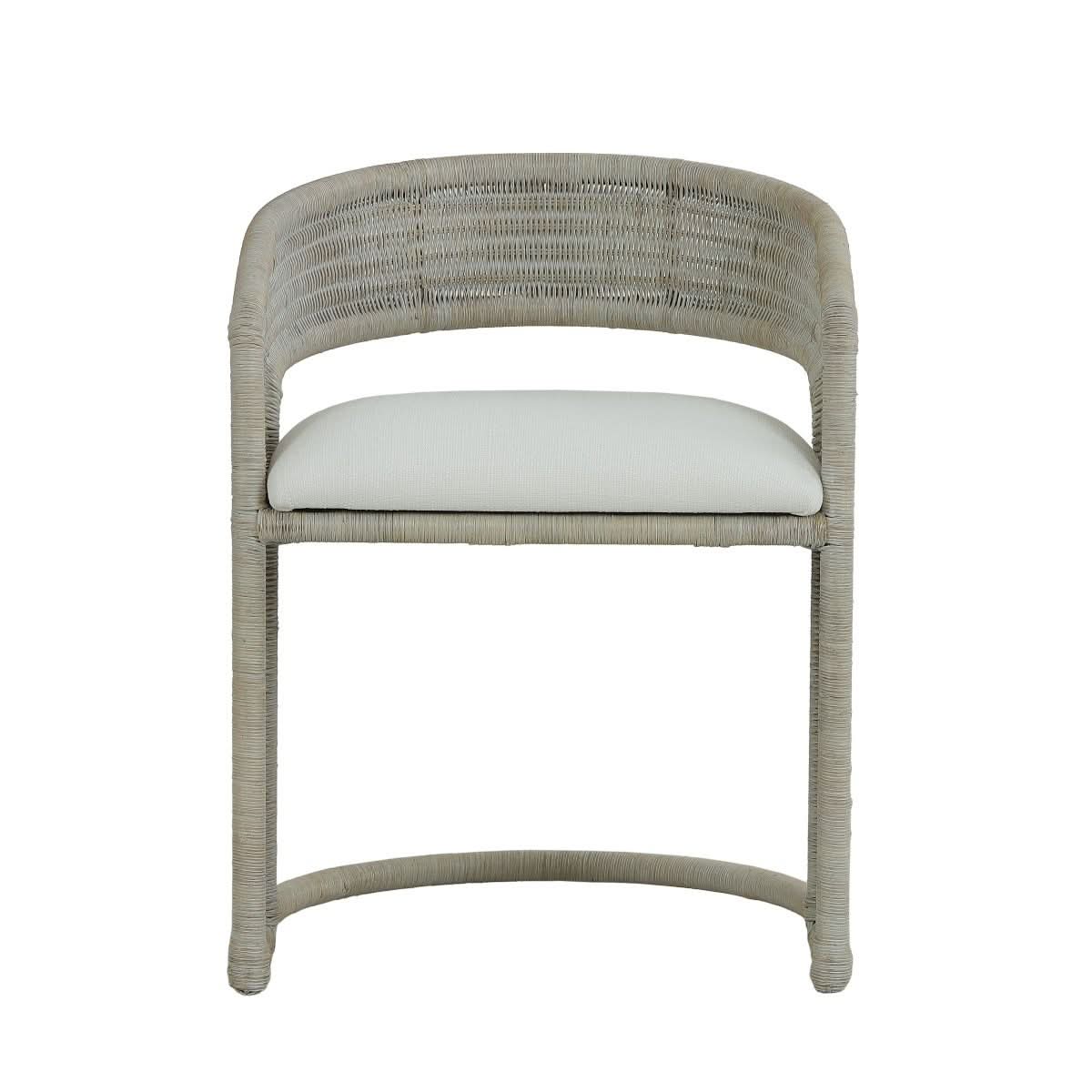 FORSTER HAMPTON RATTAN DINING CHAIR IN WHITE - MyChocolateWood