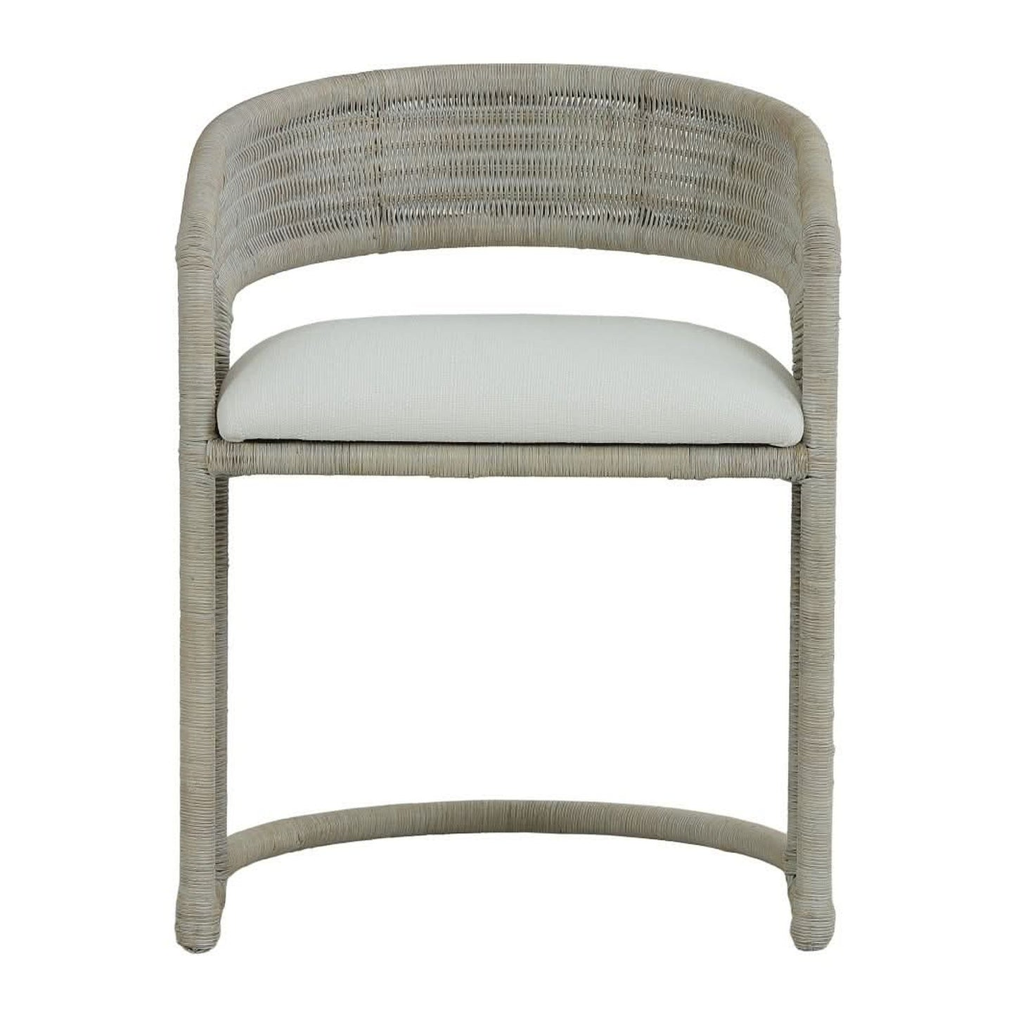 Forster Hampton Rattan Dining Chair in White - Chocolate Wood
