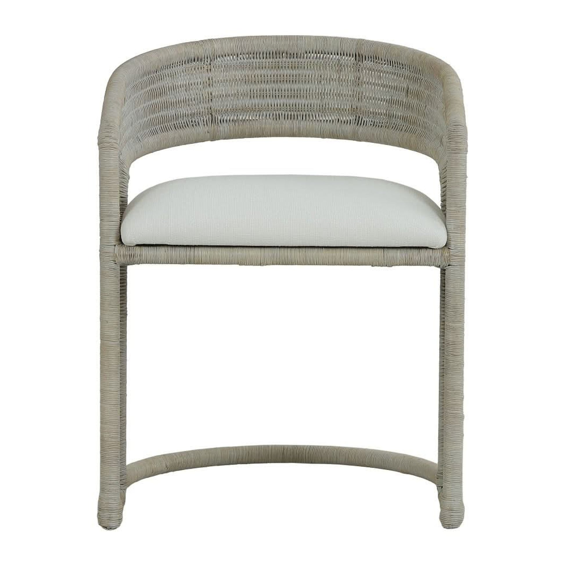 Forster Hampton Rattan Dining Chair in White - Chocolate Wood