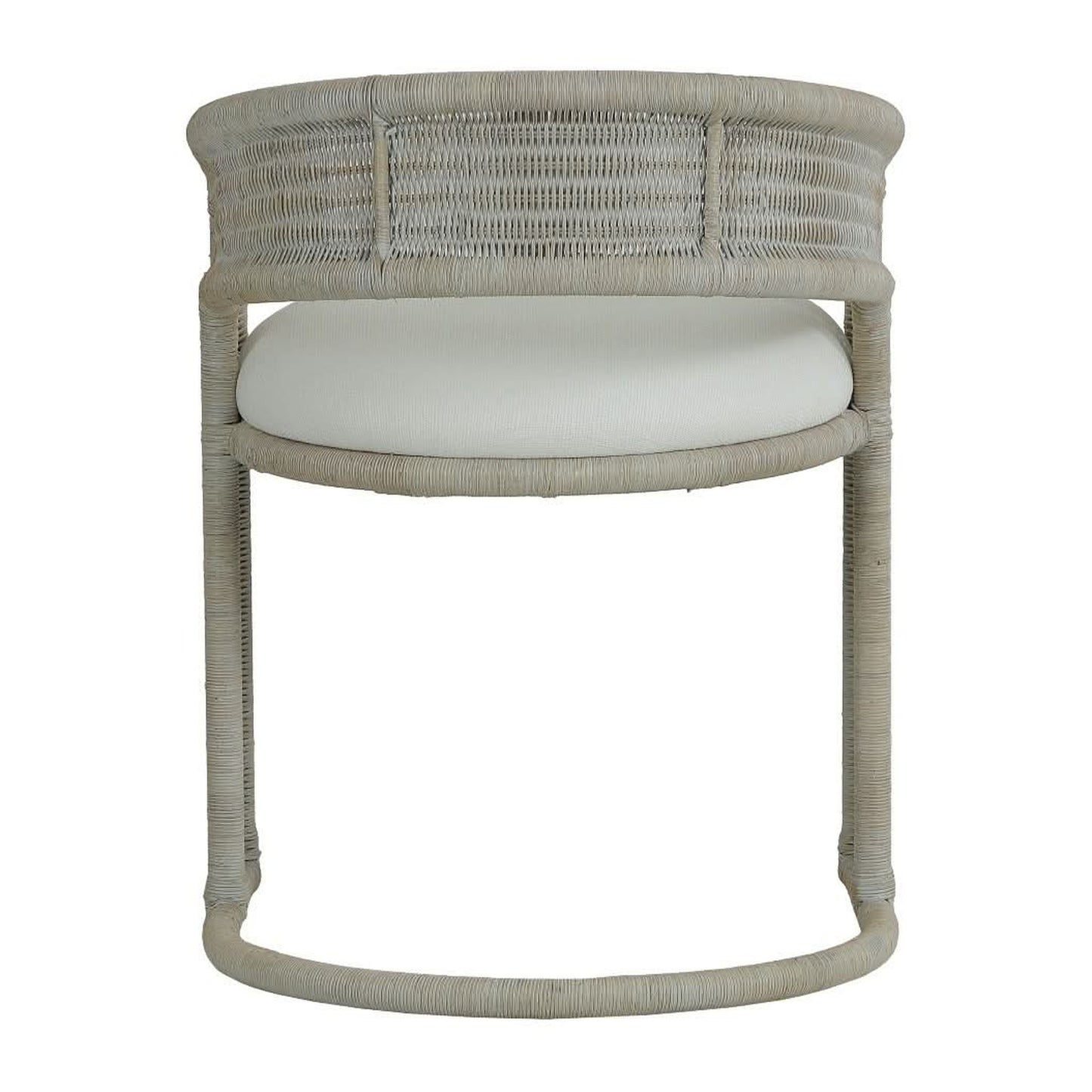 Forster Hampton Rattan Dining Chair in White - Chocolate Wood
