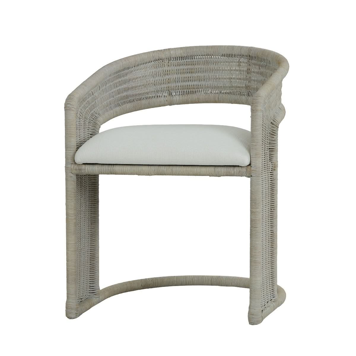 FORSTER HAMPTON RATTAN DINING CHAIR IN WHITE - MyChocolateWood