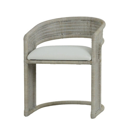 FORSTER HAMPTON RATTAN DINING CHAIR IN WHITE - MyChocolateWood