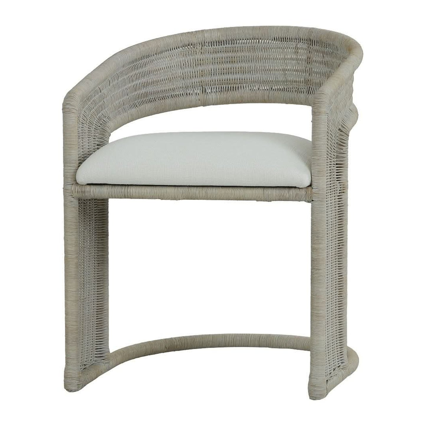 Forster Hampton Rattan Dining Chair in White - Chocolate Wood