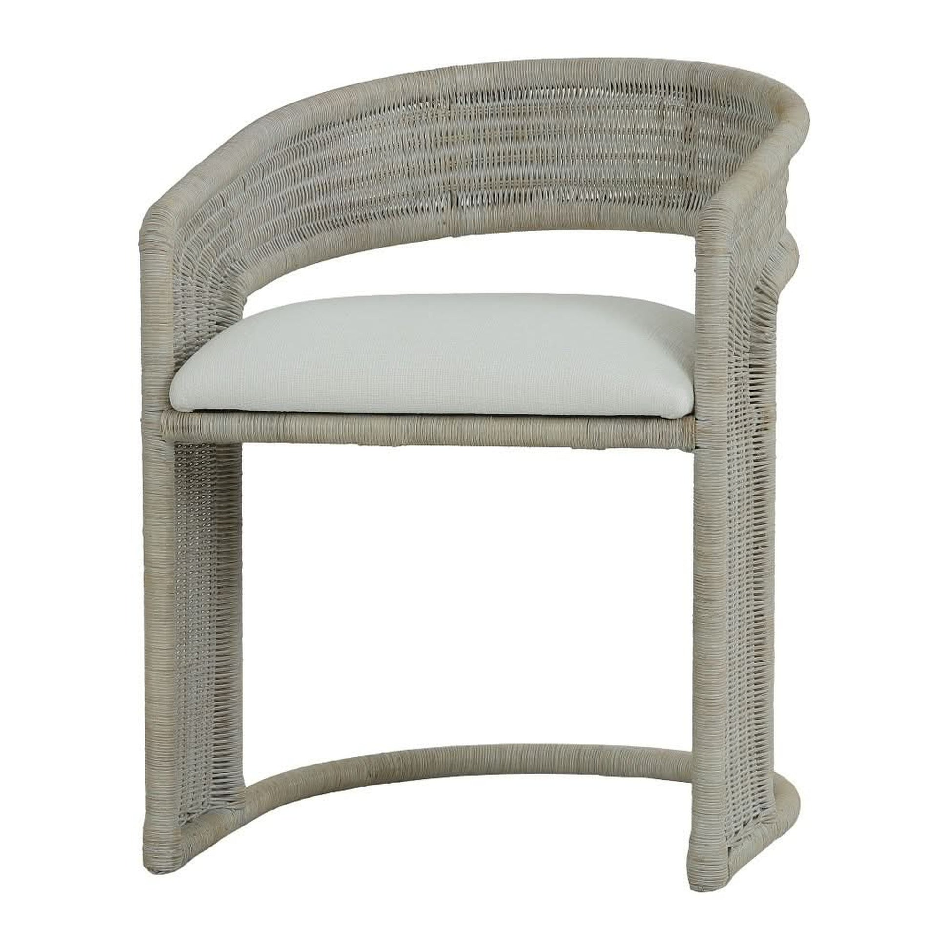 Forster Hampton Rattan Dining Chair in White - Chocolate Wood