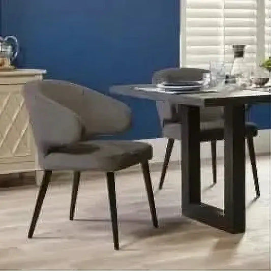AUBERT BLACK OAK LEG DINING CHAIR WITH GREY VELVET - MyChocolateWood