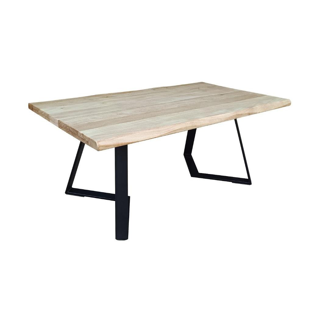 ARNIK ACACIA WOOD RECTANGULAR COFFEE TABLE  OCCASIONAL TABLE NATURAL /BLACK - MyChocolateWood