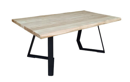 ARNIK ACACIA WOOD RECTANGULAR COFFEE TABLE  OCCASIONAL TABLE NATURAL /BLACK - MyChocolateWood