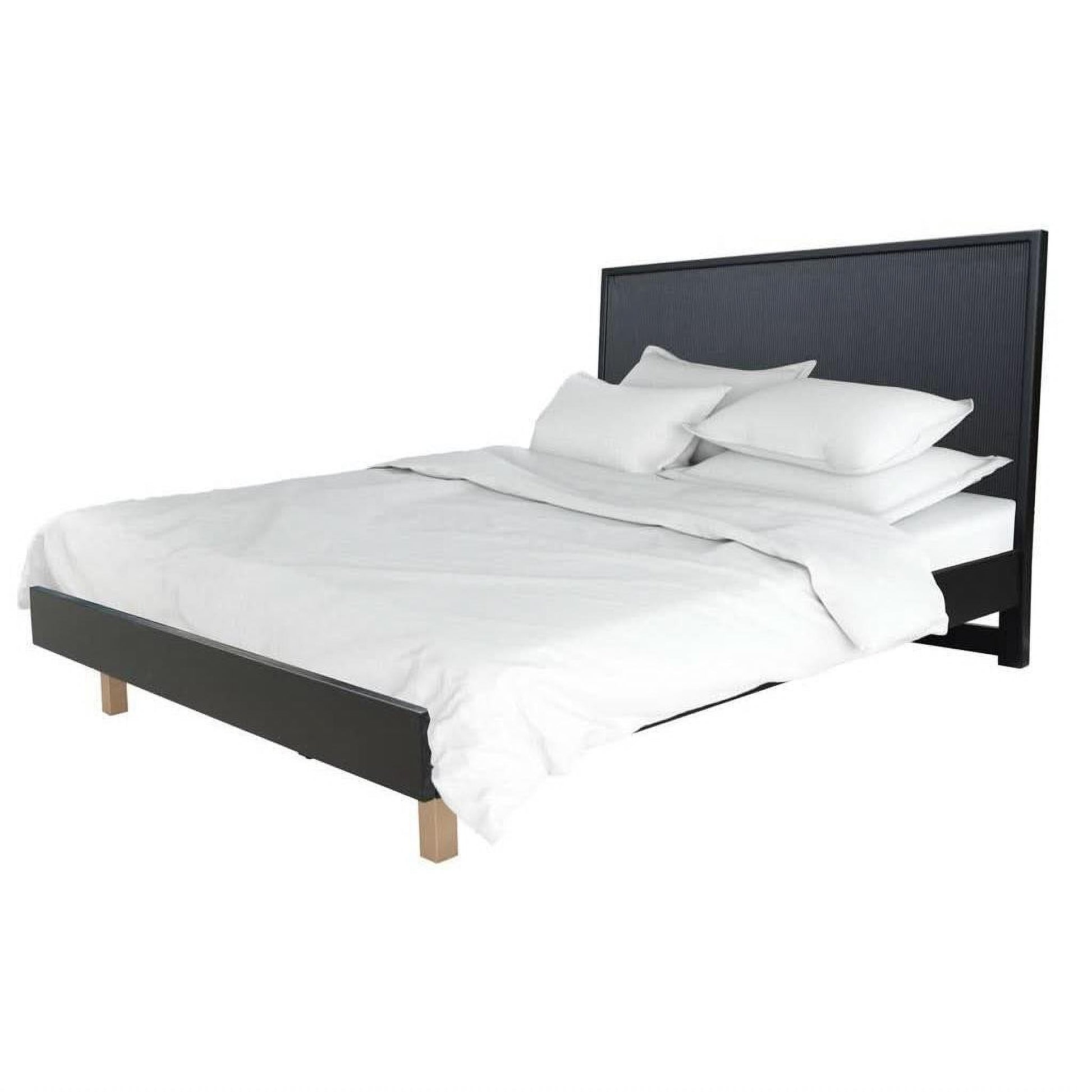 Farah 4-Piece Solid Acacia Bedroom Suite in Black - Chocolate Wood