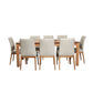 BUNGARRA 9 PIECE MARRI WOOD RECTANGULAR DINING TABLE SET 240CM + 8 BUNGARRA MOCHA LEATHER DINING CHAIRS - MyChocolateWood