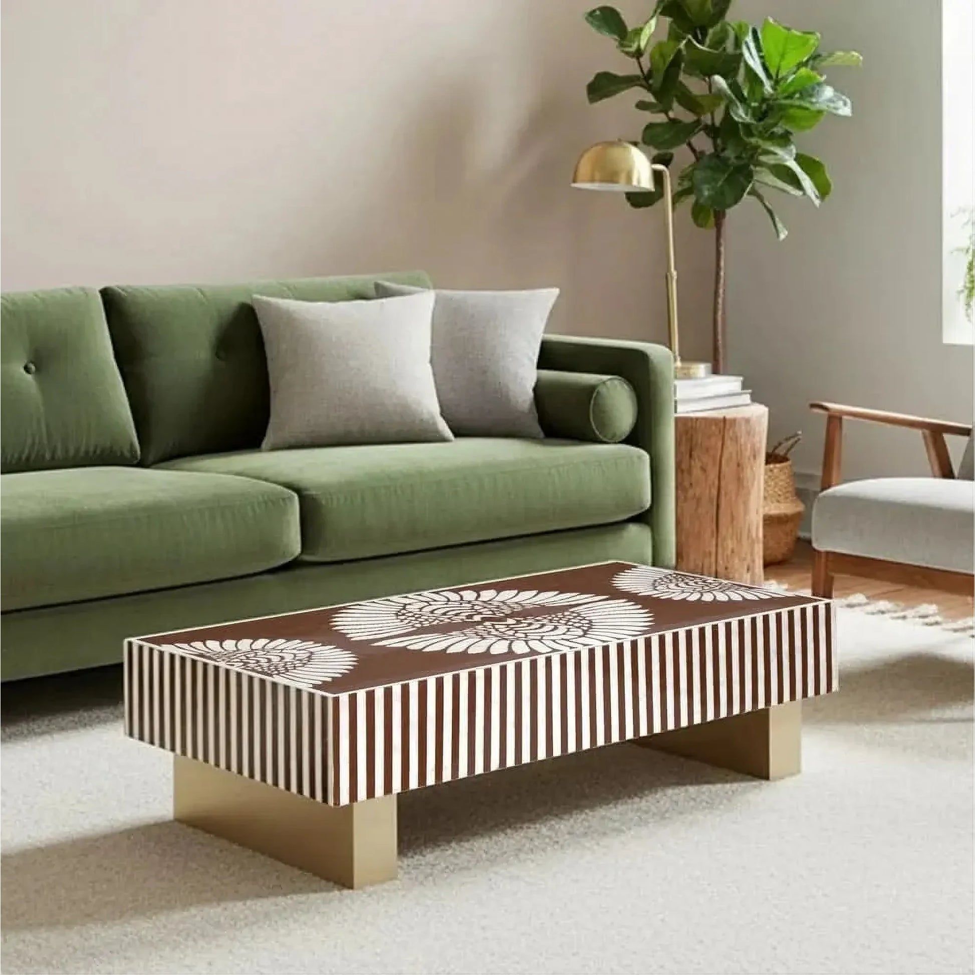 ARIA MOTHER OF PEARL HAND INLAY COFFEE TABLE