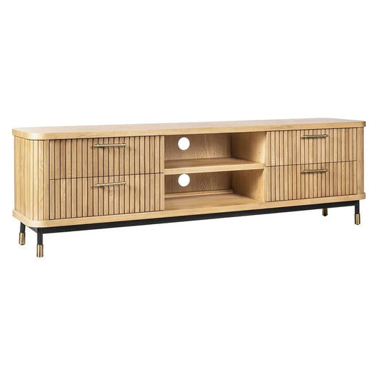 PEMBROKE OAK TIMBER 4-DRAWER TV UNIT ETU NATURAL 200CM - MyChocolateWood