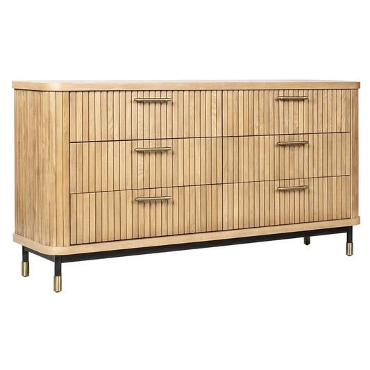 PEMBROKE OAK TIMBER 6-DRAWER CHEST OF DRAWERS NATURAL - MyChocolateWood