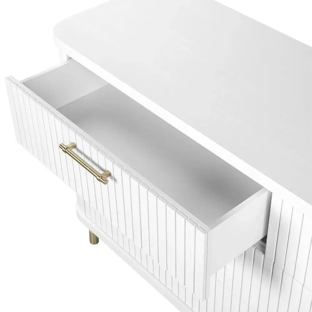 PEMBROKE OAK TIMBER 6-DRAWER CHEST OF DRAWERS  WHITE - MyChocolateWood