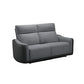 LUND FABRIC 2-SEATER SINGLE POWER ELECTRIC RECLINER SOFA TWO TONE GREY - MyChocolateWood