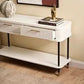 PEMBROKE OAK TIMBER 2-DRAWER CONSOLE TABLE HALL TABLE WHITE - MyChocolateWood