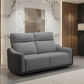 LUND FABRIC 2-SEATER SINGLE POWER ELECTRIC RECLINER SOFA TWO TONE GREY - MyChocolateWood