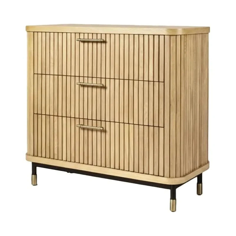 PEMBROKE OAK TIMBER 3-DRAWER CHEST OF DRAWERS NATURAL - MyChocolateWood