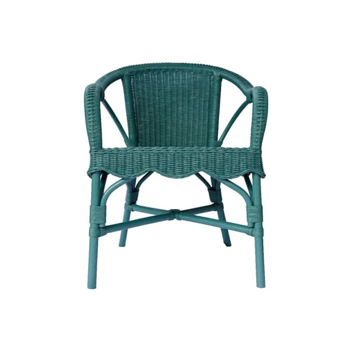 WENGLOR FOREST GREEN RATTAN ARMCHAIR ACCENT CHAIR/ LOUNGE CHAIR - MyChocolateWood