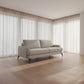 Kirton Fabric Sofa, 2-Seater in Light Grey - Chocolate Wood