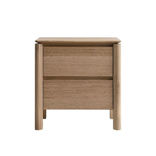 AKSEL MESSMATE TIMBER 42DRAWER BEDSIDE TABLE LIGHT SMOKE - MyChocolateWood