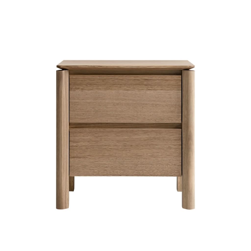 AKSEL MESSMATE TIMBER 42DRAWER BEDSIDE TABLE LIGHT SMOKE - MyChocolateWood