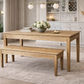 ELLA 3 PIECE BENCH DINING SET IN SOLID OAK 180CM NATURAL COLOUR - MyChocolateWood