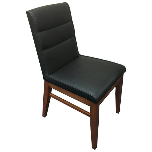 MORROW LEATHER DINING CHAIR BLACK/BLACKWOOD - MyChocolateWood