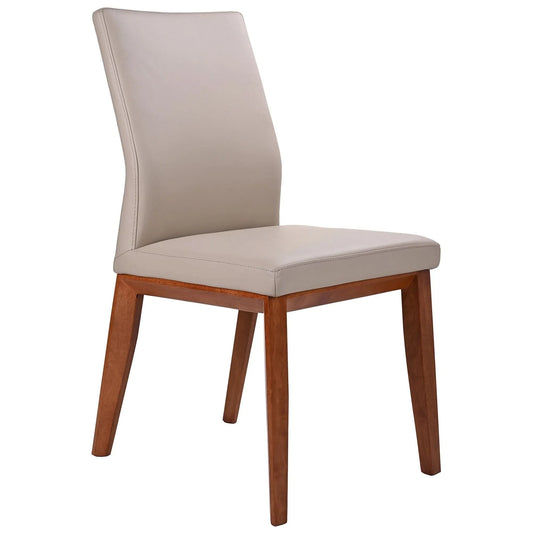 OAKLEY LEATHER DINING CHAIR LIGHT MOCHA/BLACKWOOD - MyChocolateWood
