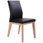 OAKLEY LEATHER DINING CHAIR BLACK - MyChocolateWood